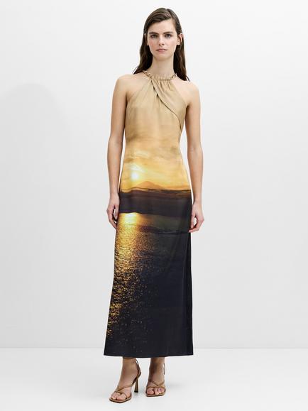French Connection Summer Ennis Chain Halterneck Dress, Summer/Multi