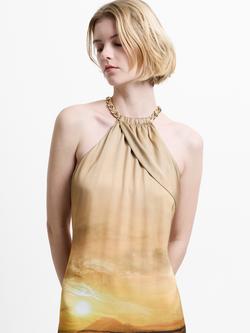 French Connection Summer Ennis Chain Halterneck Dress - view 2, Summer/Multi