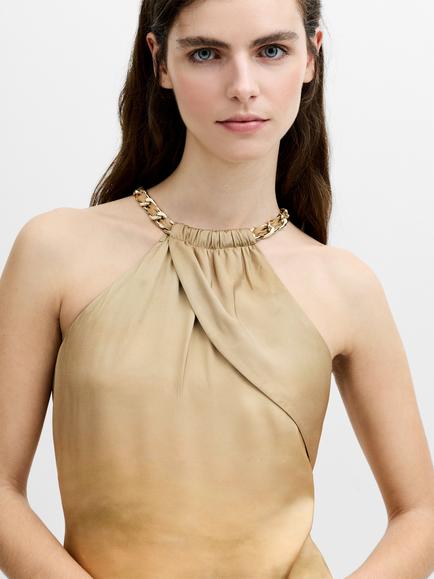 French Connection Summer Ennis Chain Halterneck Dress - view 2, Summer/Multi