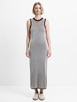 French Connection Naria Striped Knit Midi Dress, Espresso Brown, Espresso Brown