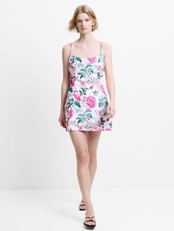 French Connection York Satin Christa Fleur Mini Dress, Pink Icing