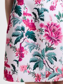 French Connection York Satin Christa Fleur Mini Dress - view 2, Pink Icing