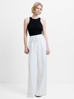 French Connection Cooper Wide Leg Trousers, White, White