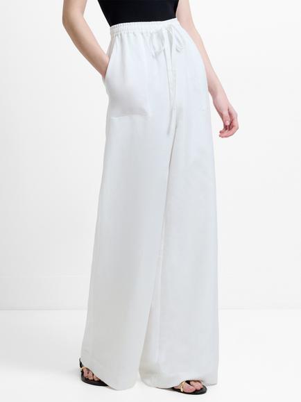 French Connection Cooper Wide Leg Trousers, Pink Icing - view 2, White