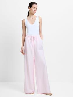 French Connection Cooper Wide Leg Trousers, Pink Icing, Pink Icing