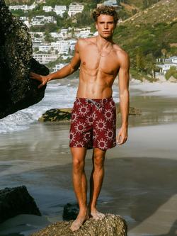 Chelsea Peers Soleil Sketch Print Swim Shorts, Brown, Brown