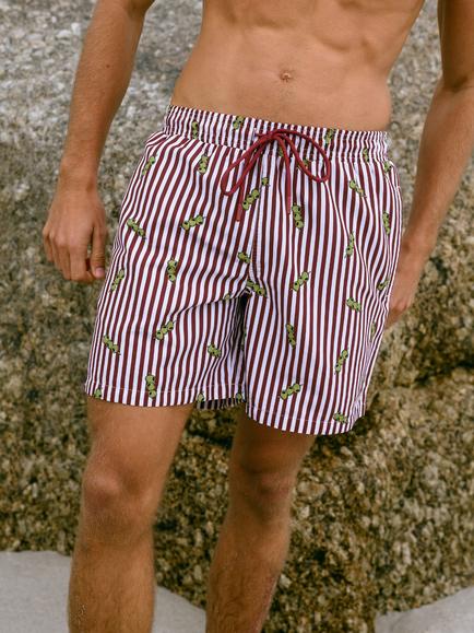 Chelsea Peers Aperitivo Stripe Swim Shorts, Multi - view 2, Multi