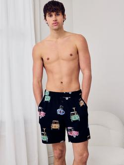 Chelsea Peers Safari Joyride Print Pyjama Shorts, Navy, Navy