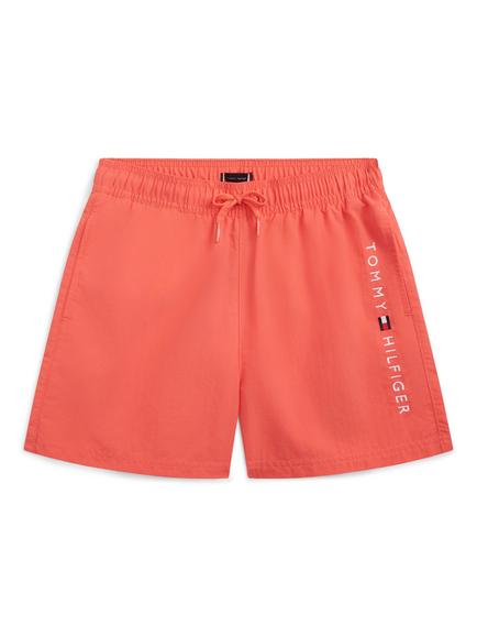 Tommy Hilfiger Kids' Drawstring Swim Shorts, Pink Coral