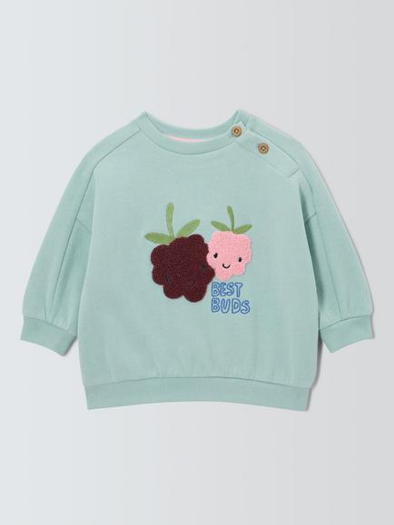 John Lewis Baby Best Buds Sweatshirt, Sage, Sage