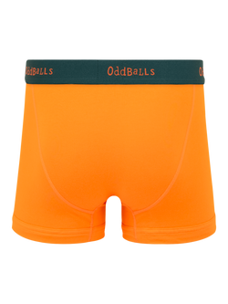OddBalls Classic Stretch Cotton Boxer Shorts - view 2, Orange/Evergreen