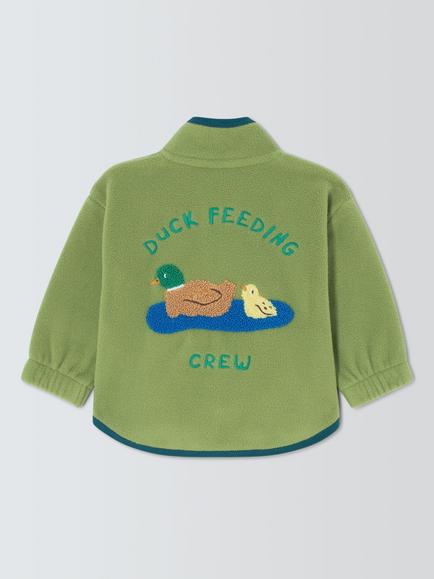 John Lewis Baby Duck Fleece, Green - view 2, Green