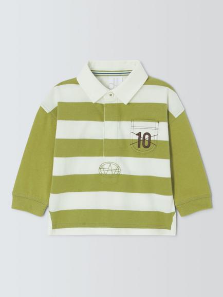 John Lewis Baby Stripe Rugby Top, Cobalt, Cobalt