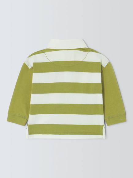 John Lewis Baby Stripe Rugby Top, Cobalt - view 2, Cobalt