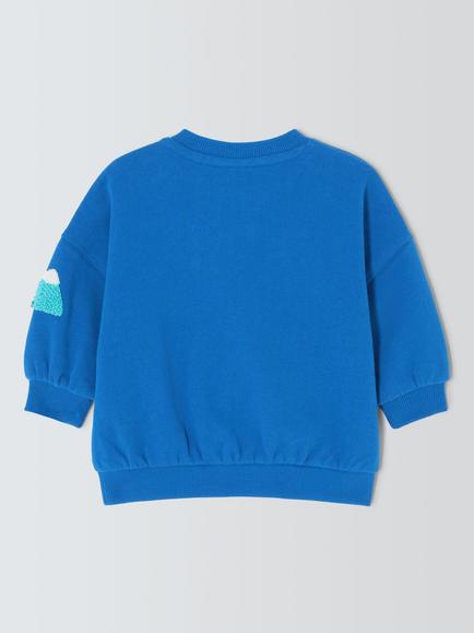 John Lewis Baby Cotton Snail Appliqué Sweatshirt, Cobalt - view 2, Cobalt