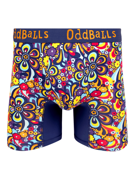 OddBalls Peace & Love Bamboo Boxer Shorts, Multi, Multi