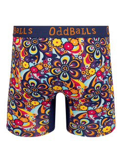 OddBalls Peace & Love Bamboo Boxer Shorts, Multi - view 2, Multi