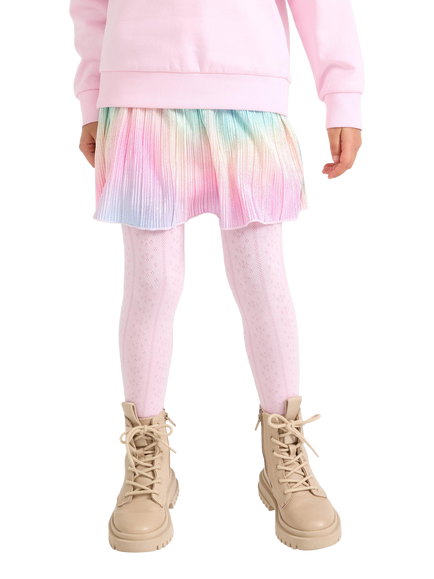 Lindex Kids' Rainbow Plissé Skirt, Pink, Pink