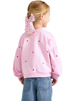 Lindex Kids' Heart Print Sweatshirt, Pink - view 2, Pink