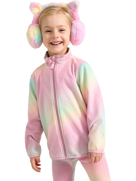 Lindex Kids' Rainbow Fleece Jacket, Pink, Pink