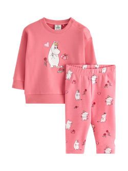 Lindex Baby Moomin Print Sweatshirt and Leggings Set, Pink, Pink