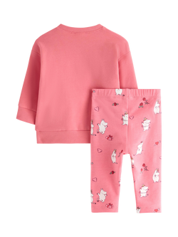 Lindex Baby Moomin Print Sweatshirt and Leggings Set, Pink - view 2, Pink