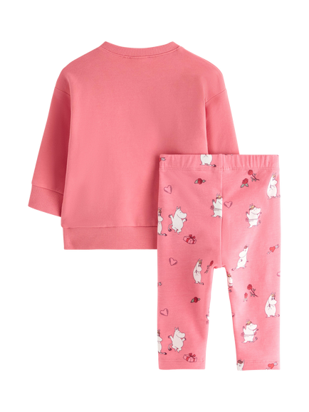 Lindex Baby Moomin Print Sweatshirt and Leggings Set, Pink - view 2, Pink