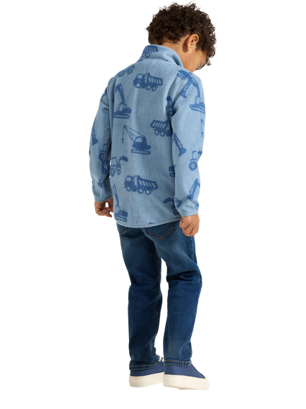 Lindex Kids' Trucks Fleece Jacket, Blue - view 2, Blue
