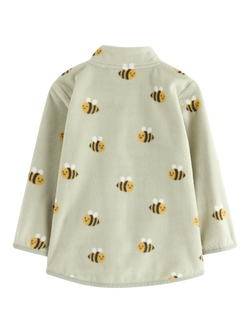 Lindex Baby Bee Fleece Jacket, Green - view 2, Green