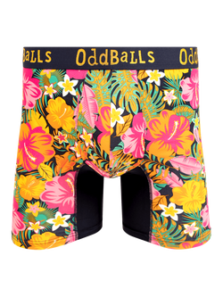 OddBalls Hibiscus Bamboo Boxer Shorts, Multi, Multi