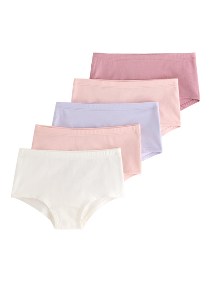 Lindex Kids' Hipster Pants, Pack of 5, Light Pink, Light Pink