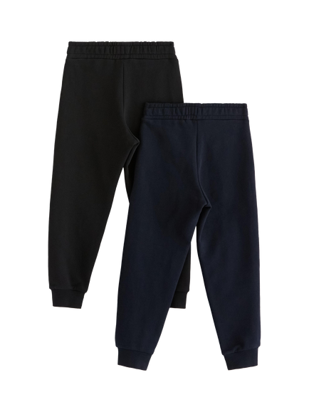 Lindex Kids' Joggers, Pack of 2, Navy/Black - view 2, Navy/Black