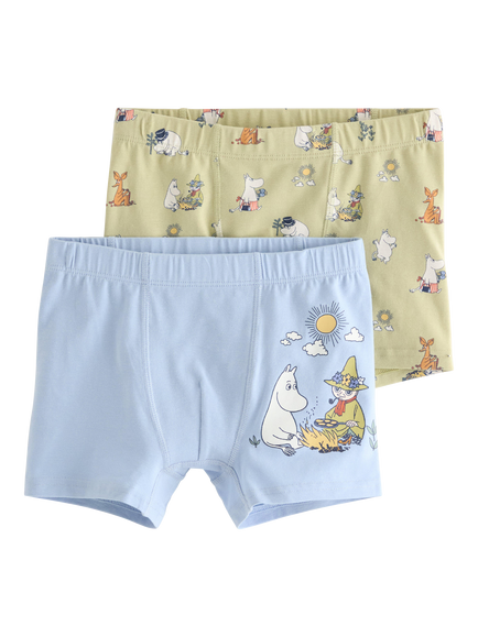 Lindex Kids' Moomin Print Boxer Shorts, Blue, Blue