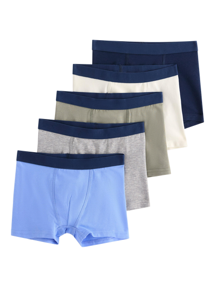 Lindex Kids' Boxer Shorts, Pack of 5, Light Blue, Light Blue