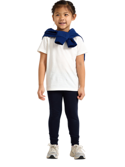 Lindex Kids' Cotton Rich Leggings, Navy, Navy
