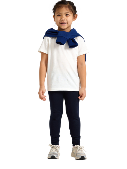Lindex Kids' Cotton Rich Leggings, Navy, Navy