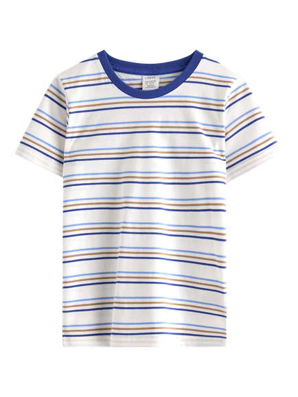 Lindex Kids' Stripe T-Shirt, Blue, Blue