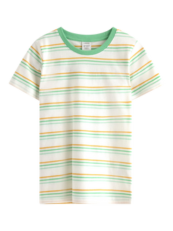 Lindex Kids' Stripe T-Shirt, Green, Green
