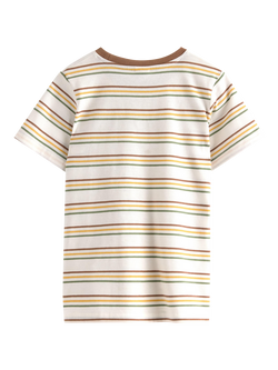 Lindex Kids' Stripe T-Shirt, Brown - view 2, Brown