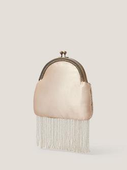 Monsoon Adela Gemstone Embellished Tassel Purse, Neutral - view 2, Neutral