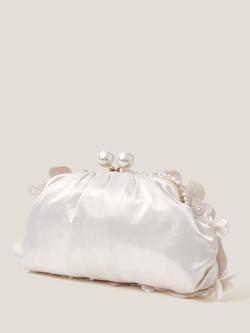 Monsoon Suvi Flower Clutch Bag, White - view 2, White