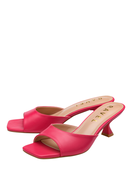Ravel Blanch Flared Heel Mule Sandals - view 2, Pink