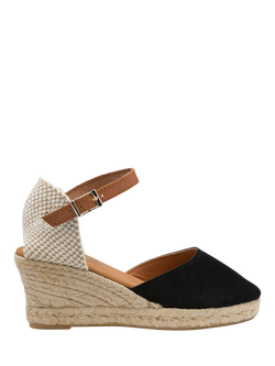 Ravel Burrill Suede Espadrille Sandals, Black, Black