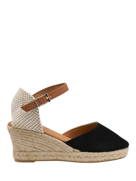 Ravel Burrill Suede Espadrille Sandals, Black