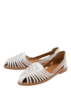 Ravel Glant Woven Leather Flat Sandals - view 2, White