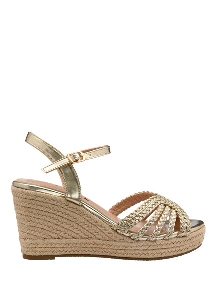 Ravel Grundy Wedge Heel Braided Espadrille Sandals, Gold, Gold