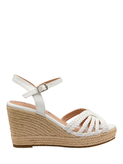 Ravel Grundy Wedge Heel Braided Espadrille Sandals, Gold, White