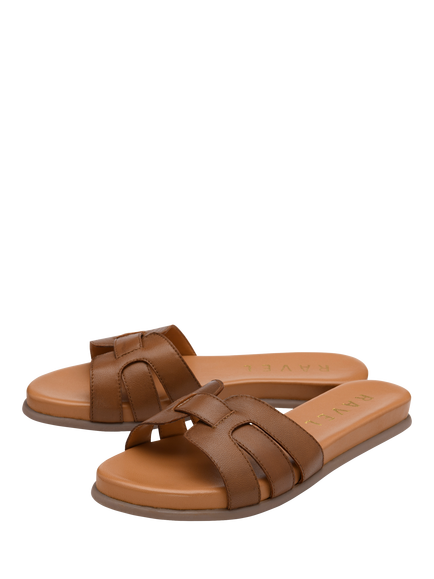 Ravel Hazon Leather Slider Sandals - view 2, Tan