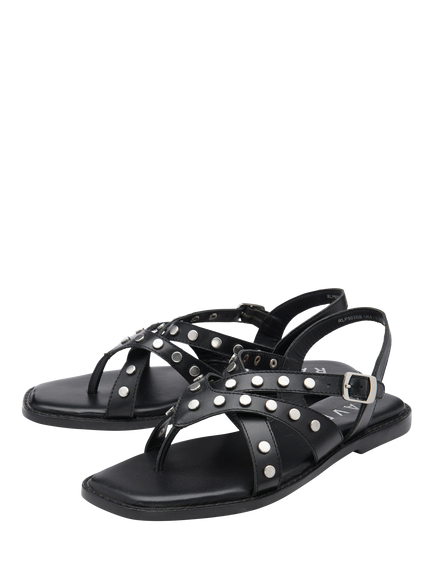Ravel Myton Leather Embellishment Strappy Sandals - view 2, Black