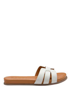 Ravel Hazon Leather Slider Sandals, White